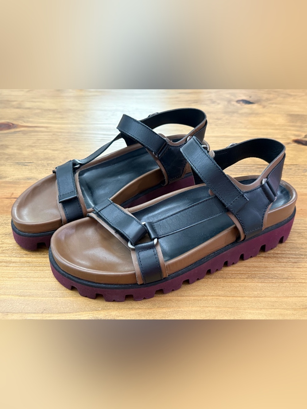 Valentino Garavani Men’s Black Leather Sandals